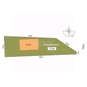 Дом 110м&sup2;, 2-этажный, участок 4 сот.  