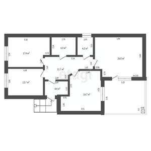 Дом 184м², 1-этажный, участок 4 сот.  