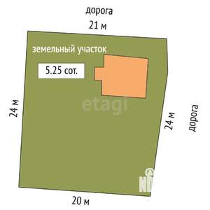 Дом 59м², 2-этажный, участок 5 сот.  