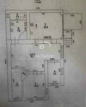 Дом 90м&sup2;, 1-этажный, участок 3 сот.  