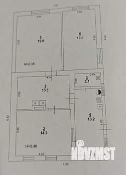 Дом 74м², 1-этажный, участок 4 сот.  