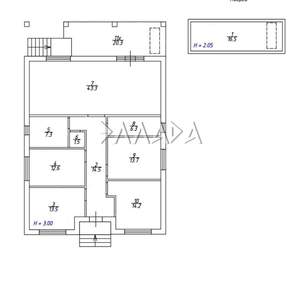 Дом 127м², 1-этажный, участок 6 сот.  