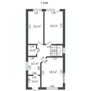 Дом 214м², 3-этажный, участок 3 сот.  