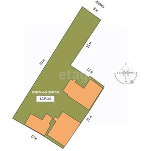 Дом 39м&sup2;, 1-этажный, участок 4 сот.  