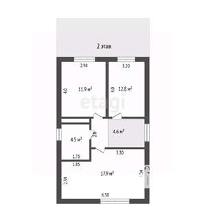 Дом 110м&sup2;, 2-этажный, участок 3 сот.  