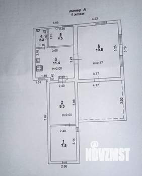 Дом 55м², 1-этажный, участок 7 сот.  
