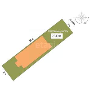 Дом 130м&sup2;, 2-этажный, участок 2 сот.  