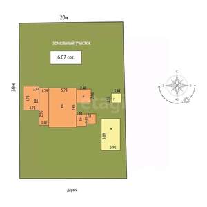 Дом 89м&sup2;, 2-этажный, участок 6 сот.  