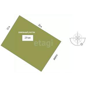 Дом 50м², 1-этажный, участок 3 сот.  