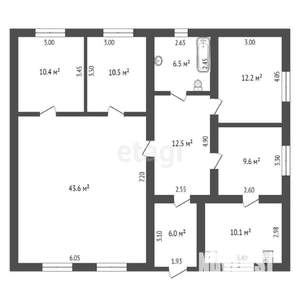 Дом 121м², 1-этажный, участок 3 сот.  