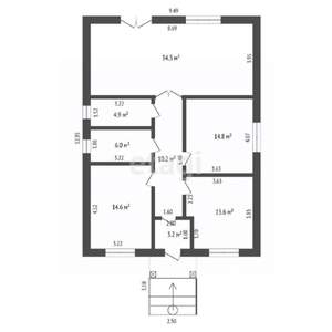 Дом 116м&sup2;, 1-этажный, участок 3 сот.  