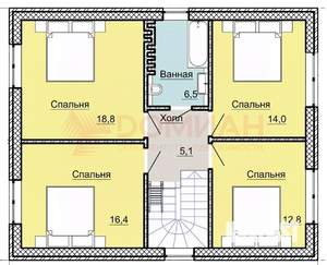 Дом 150м&sup2;, 2-этажный, участок 3 сот.  