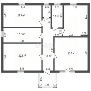 Дом 122м², 1-этажный, участок 4 сот.  