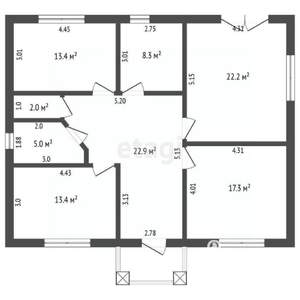 Дом 110м&sup2;, 1-этажный, участок 6 сот.  