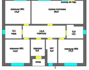 Дом 105м&sup2;, 1-этажный, участок 3 сот.  