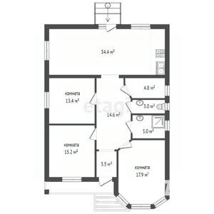 Дом 120м², 1-этажный, участок 4 сот.  