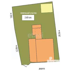 Дом 52м&sup2;, 1-этажный, участок 3 сот.  