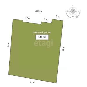 Дом 83м&sup2;, 1-этажный, участок 5 сот.  