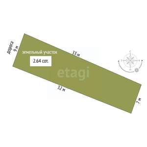 Дом 59м&sup2;, 1-этажный, участок 3 сот.  