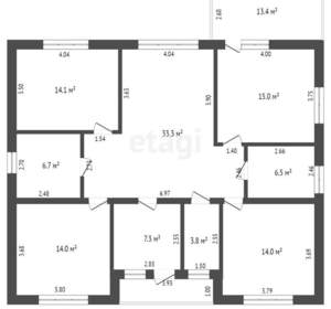 Дом 140м², 1-этажный, участок 7 сот.  