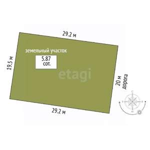 Дом 80м&sup2;, 2-этажный, участок 6 сот.  