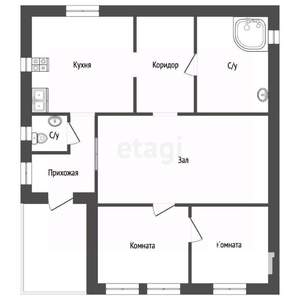 Дом 70м&sup2;, 2-этажный, участок 1 сот.  