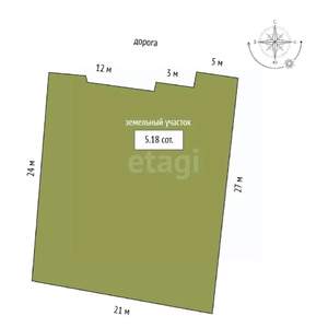 Дом 83м&sup2;, 1-этажный, участок 5 сот.  