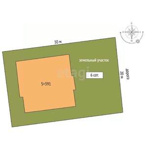 Дом 391м², 2-этажный, участок 6 сот.  