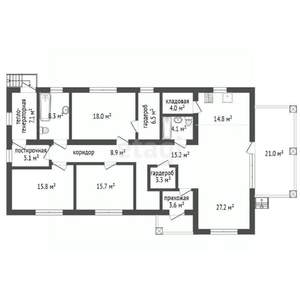 Дом 160м², 1-этажный, участок 7 сот.  