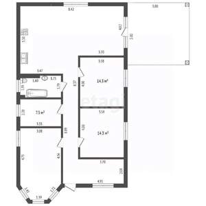 Дом 140м², 1-этажный, участок 5 сот.  