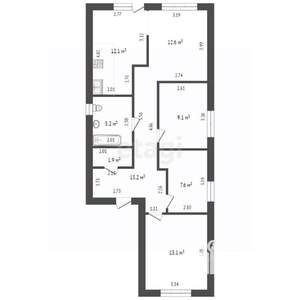 Дом 80м², 1-этажный, участок 3 сот.  