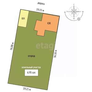 Дом 71м&sup2;, 1-этажный, участок 7 сот.  