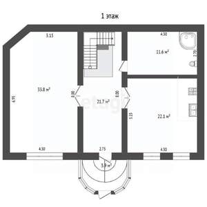 Дом 264м², 2-этажный, участок 3 сот.  