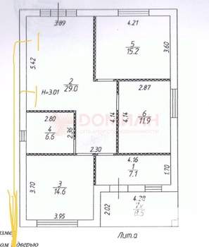 Дом 95м², 1-этажный, участок 3 сот.  