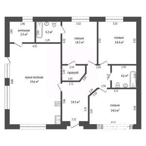 Дом 135м², 1-этажный, участок 7 сот.  