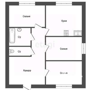 Дом 84м&sup2;, 1-этажный, участок 6 сот.  