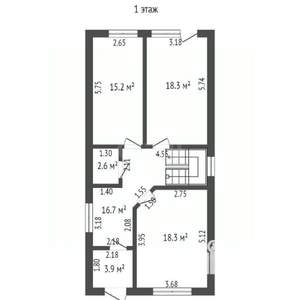 Дом 214м², 3-этажный, участок 3 сот.  