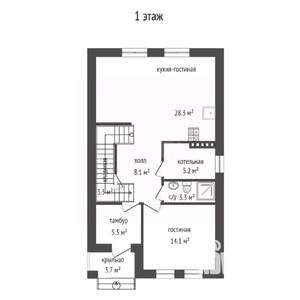 Дом 135м&sup2;, 2-этажный, участок 4 сот.  