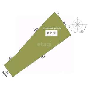 Дом 68м&sup2;, 1-этажный, участок 16 сот.  