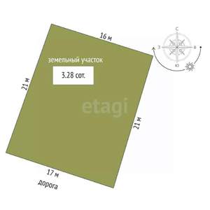 Дом 107м², 1-этажный, участок 3 сот.  