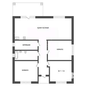 Дом 125м&sup2;, 1-этажный, участок 6 сот.  