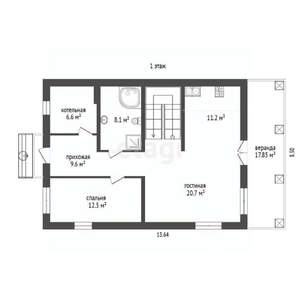 Дом 170м&sup2;, 2-этажный, участок 4 сот.  