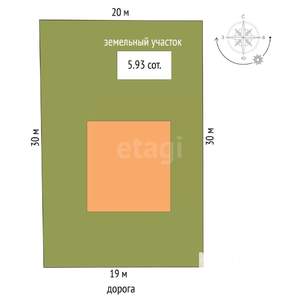 Дом 100м&sup2;, 1-этажный, участок 6 сот.  