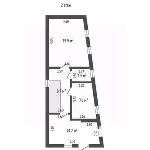 Дом 110м², 2-этажный, участок 1 сот.  