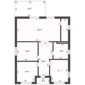 Дом 143м&sup2;, 1-этажный, участок 6 сот.  