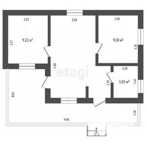 Дом 69м&sup2;, 1-этажный, участок 5 сот.  