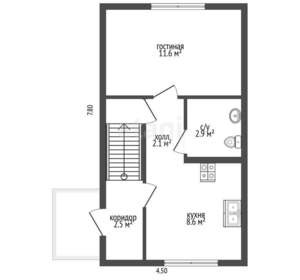 Дом 56м&sup2;, 2-этажный, участок 2 сот.  