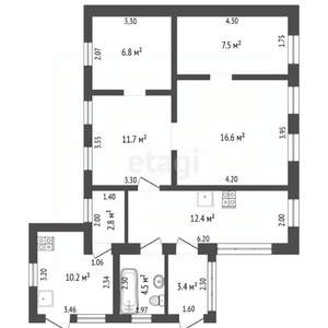 Дом 76м&sup2;, 1-этажный, участок 5 сот.  