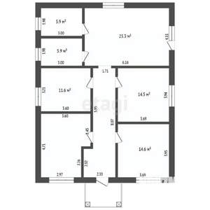 Дом 115м&sup2;, 1-этажный, участок 7 сот.  