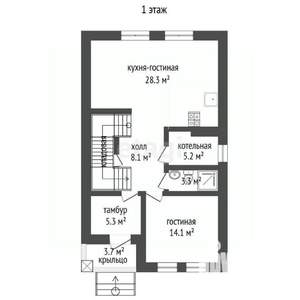 Дом 145м&sup2;, 2-этажный, участок 3 сот.  